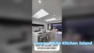 সাদা বিনামূল্যে নকশা বিলাসিতা রান্নাঘর দ্বীপ ক্যাবিনেট