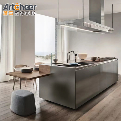 গুণ  Base Cabinets Luxury Italian Design Modern Kitchen Cabinet Set Stone Top Wood Frame কারখানা